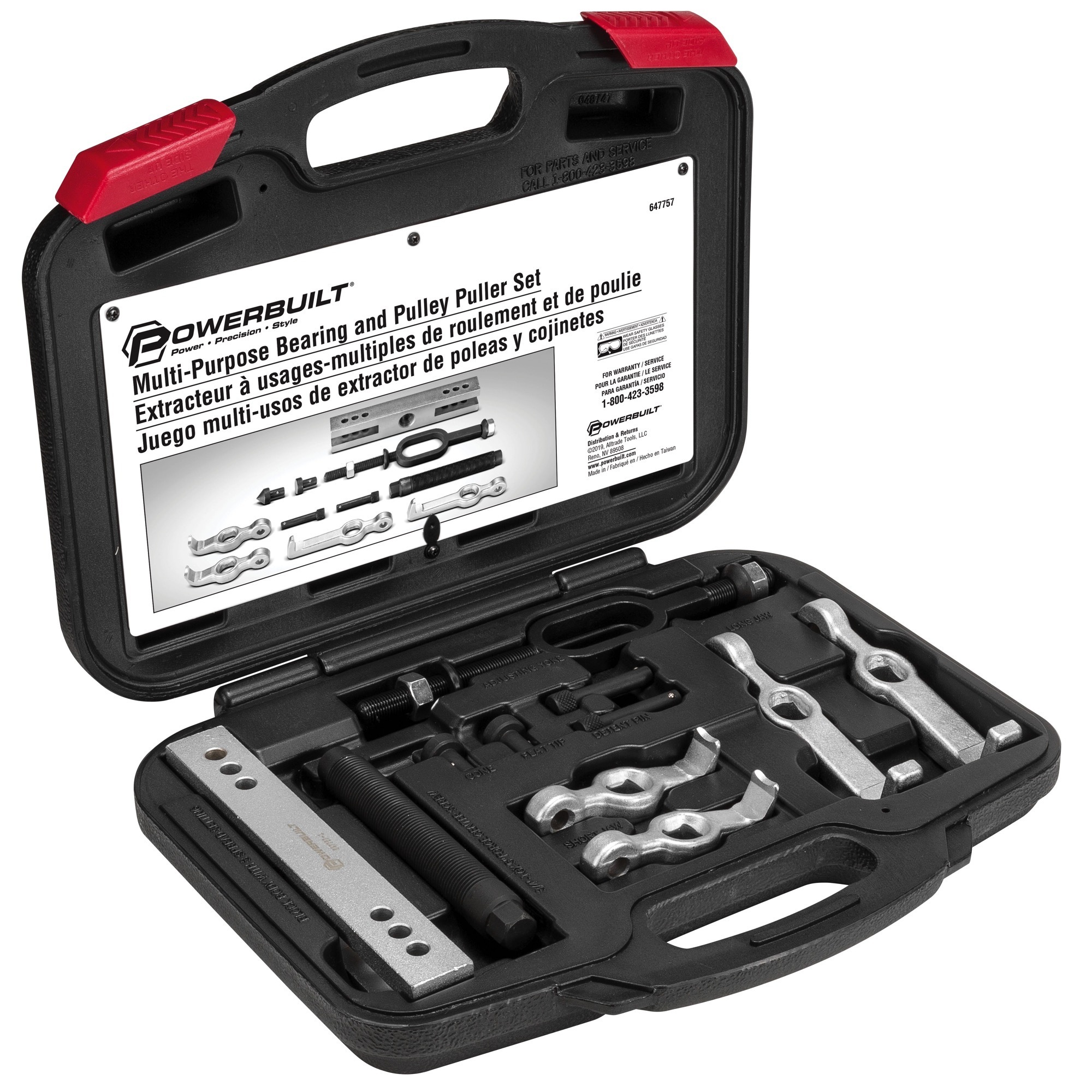 Powerbuilt MultiPurpose Bearing and Pulley Puller Kit, 11 Pc, Model